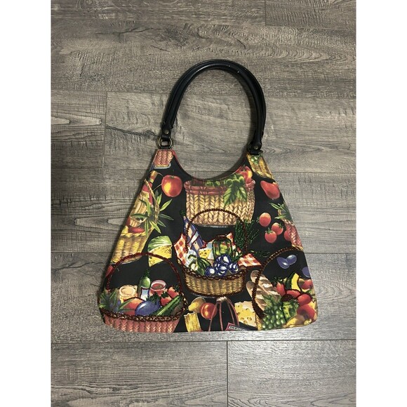 Y2K Prezzo Colorful Summer Picnic Fruits Vegetables Beaded Hand Bag Purse - Picture 1 of 5